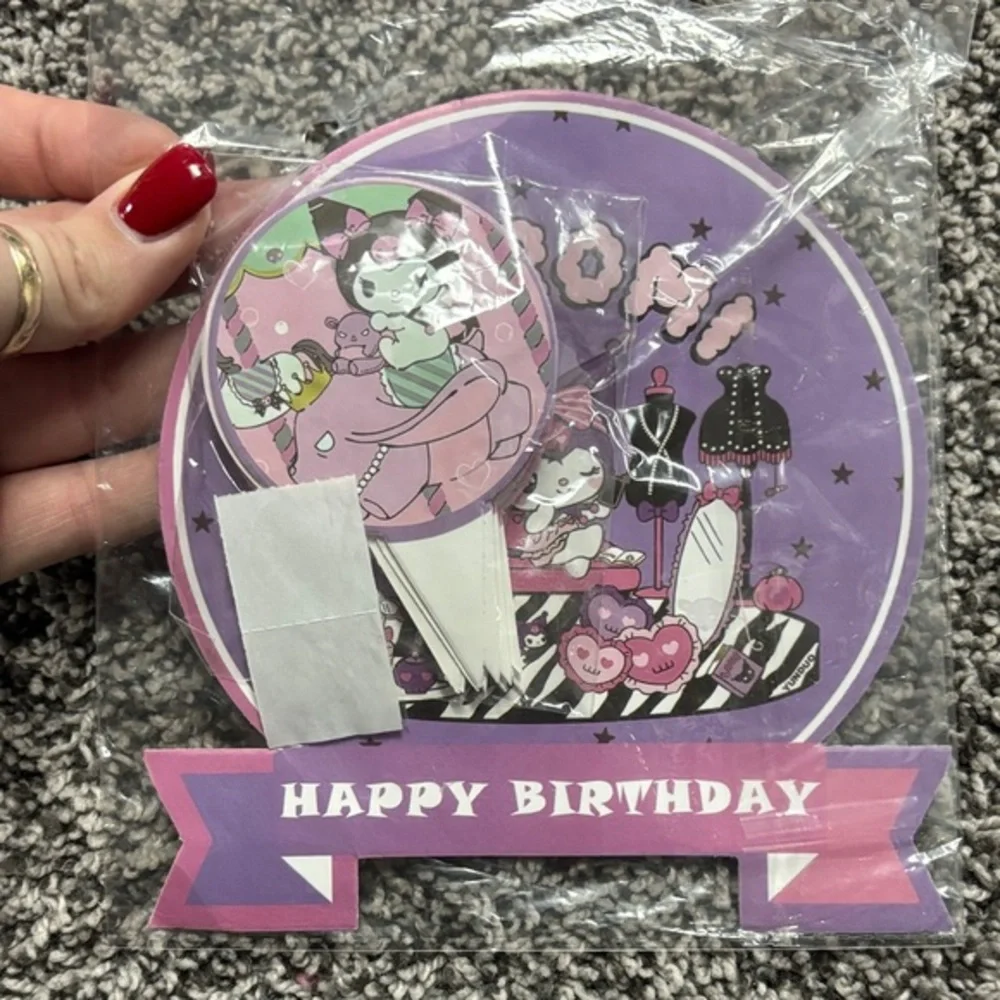 Anime Hello Kitty Happy Birthday cake Toppers/ Cupcake topper